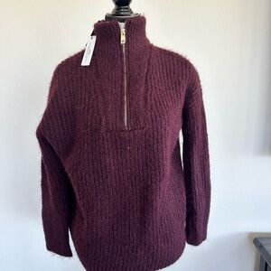 Express Red Turtleneck Sweater Cozy Knit